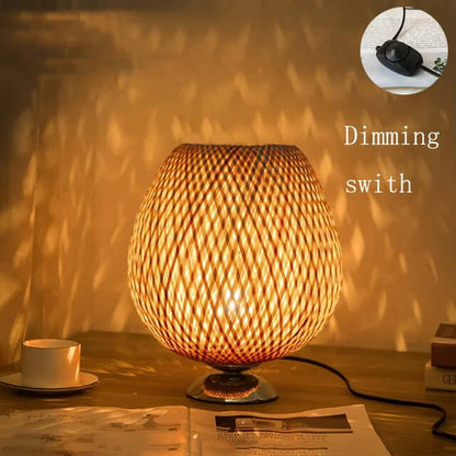 Lampe de table vintage en bambou