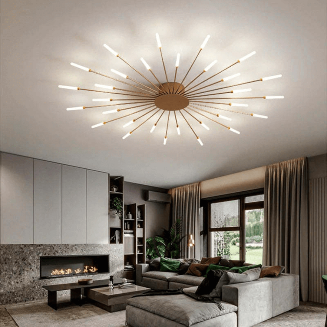 Grand plafonnier LED moderne en métal blanc acrylique