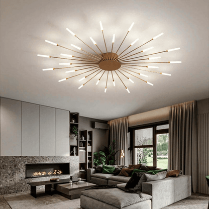 Grand plafonnier LED moderne en métal blanc acrylique