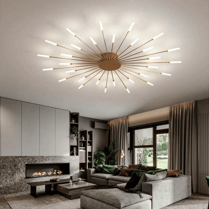Grand plafonnier LED moderne en métal blanc acrylique