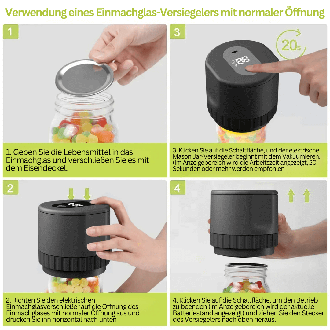 Vakuumierer für Gläser - Lebensmittel länger frisch halten