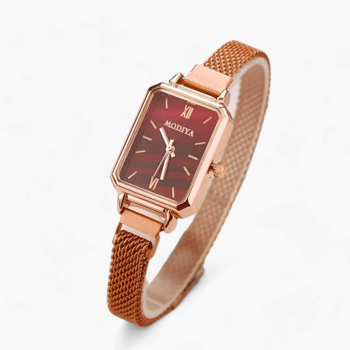 Quadratische Damenuhr mit Magnetarmband