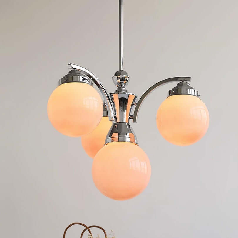 Runder Retro-Kronleuchter aus Glas