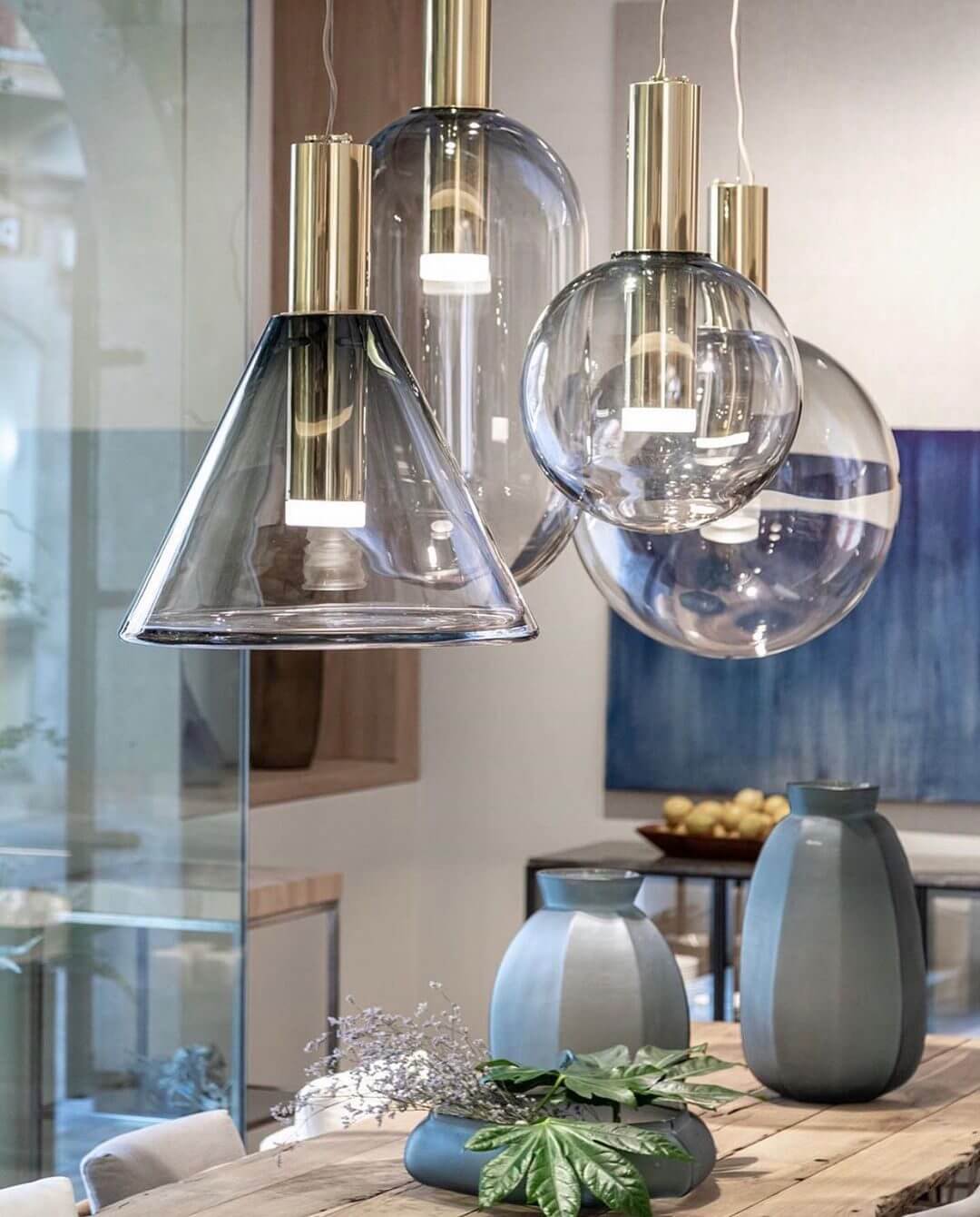 Elegante Pendelleuchte Glas & Metall