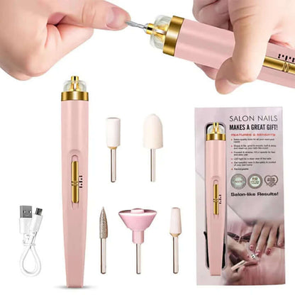 Appareil électrique de soin des ongles 5 en 1 - Kit de manucure avec lumière LED