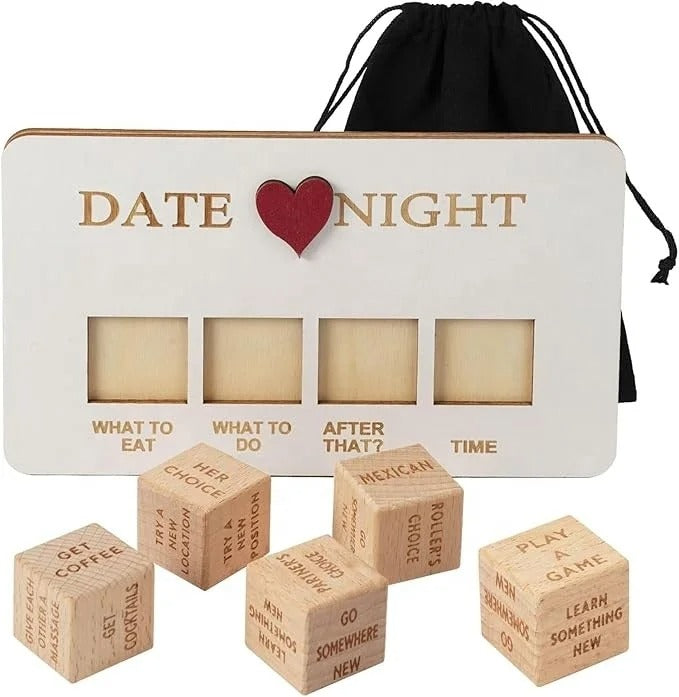 Holz Datenacht Würfelset - Romantik Spiel
