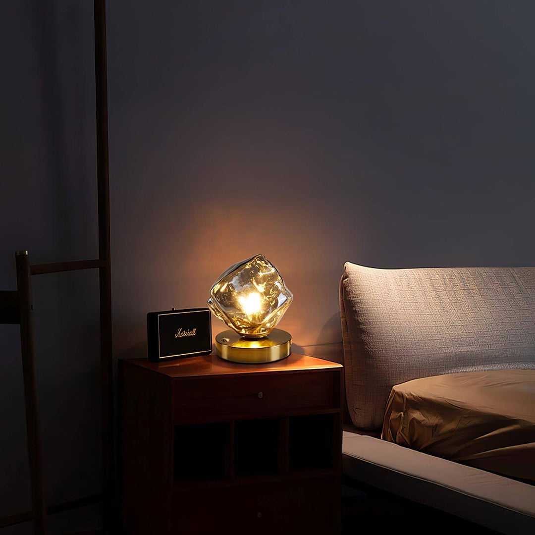 Lampe de table en verre Ice Stone Design