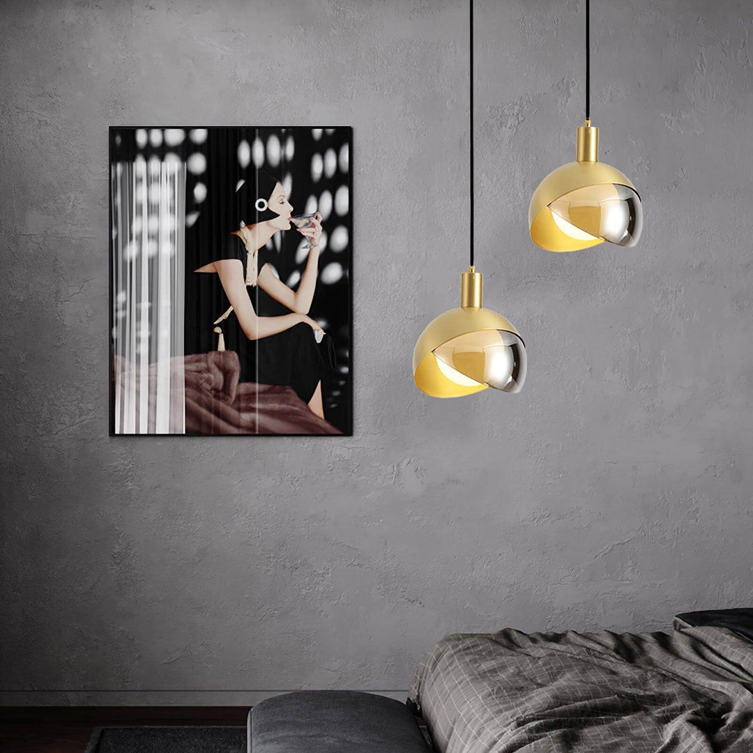 Elegante Pendelleuchte - Glas Metall Design