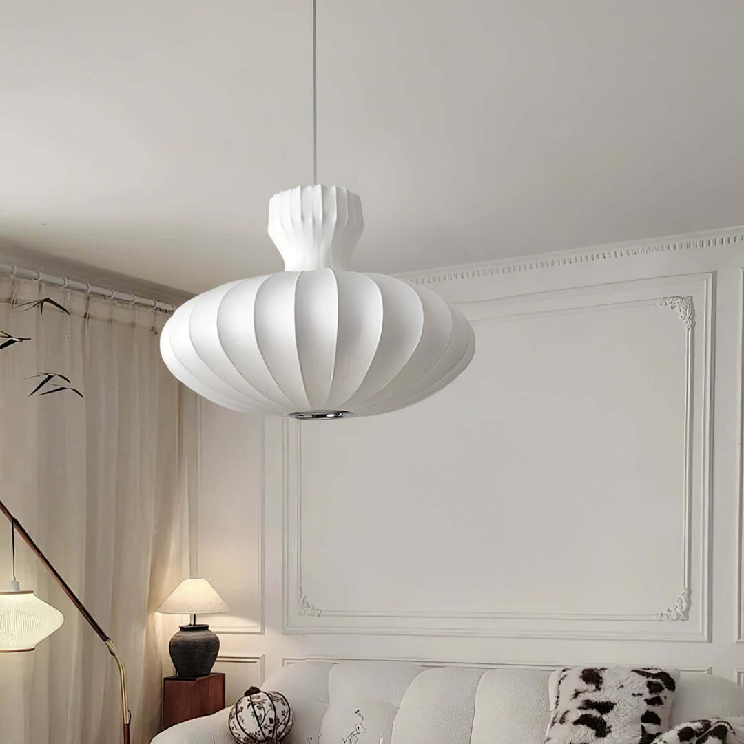 Seiden Pendelleuchte, Vintage Design, 3 Größen