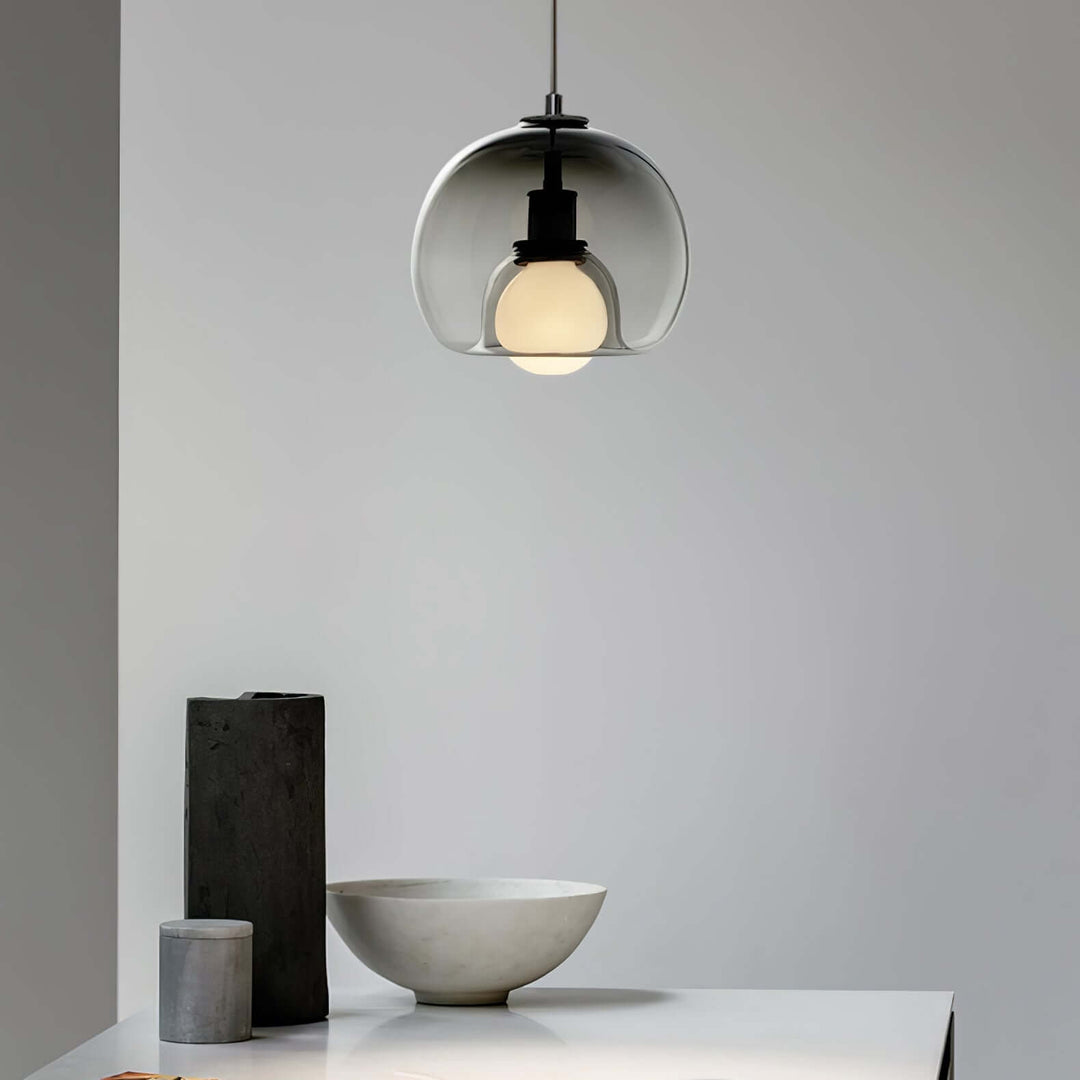 Moderne Pendelleuchte - Metall & Glas