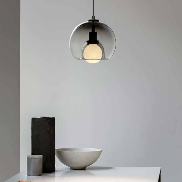 Moderne Pendelleuchte - Metall & Glas