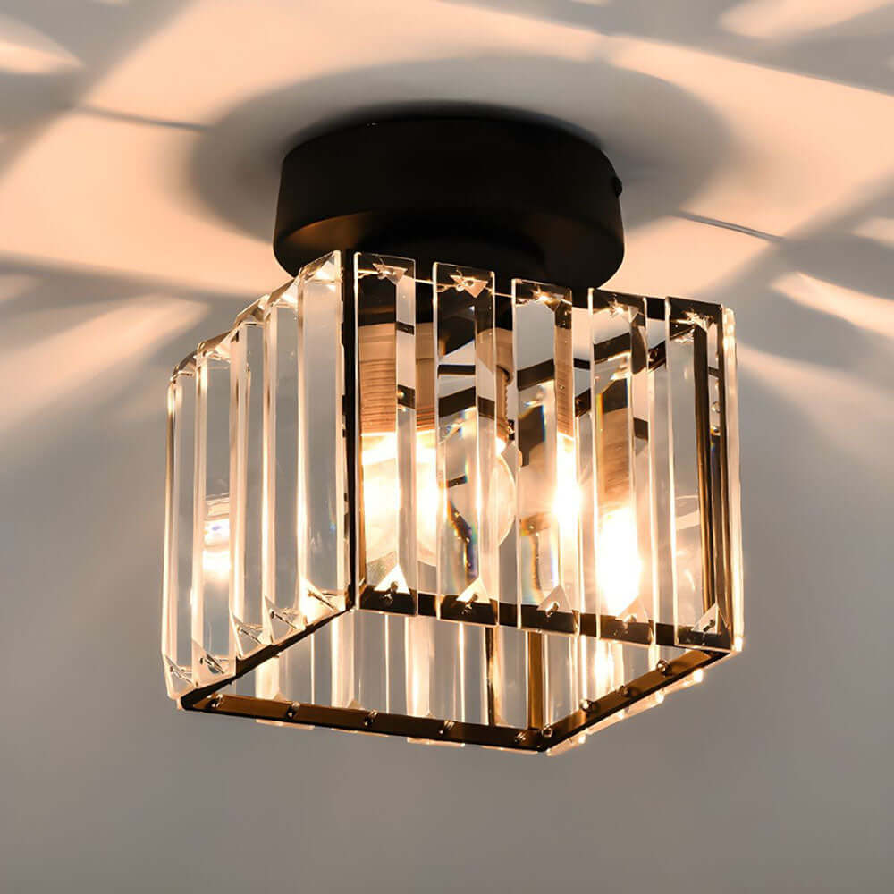 Plafonnier moderne en cristal, 20 cm, laiton