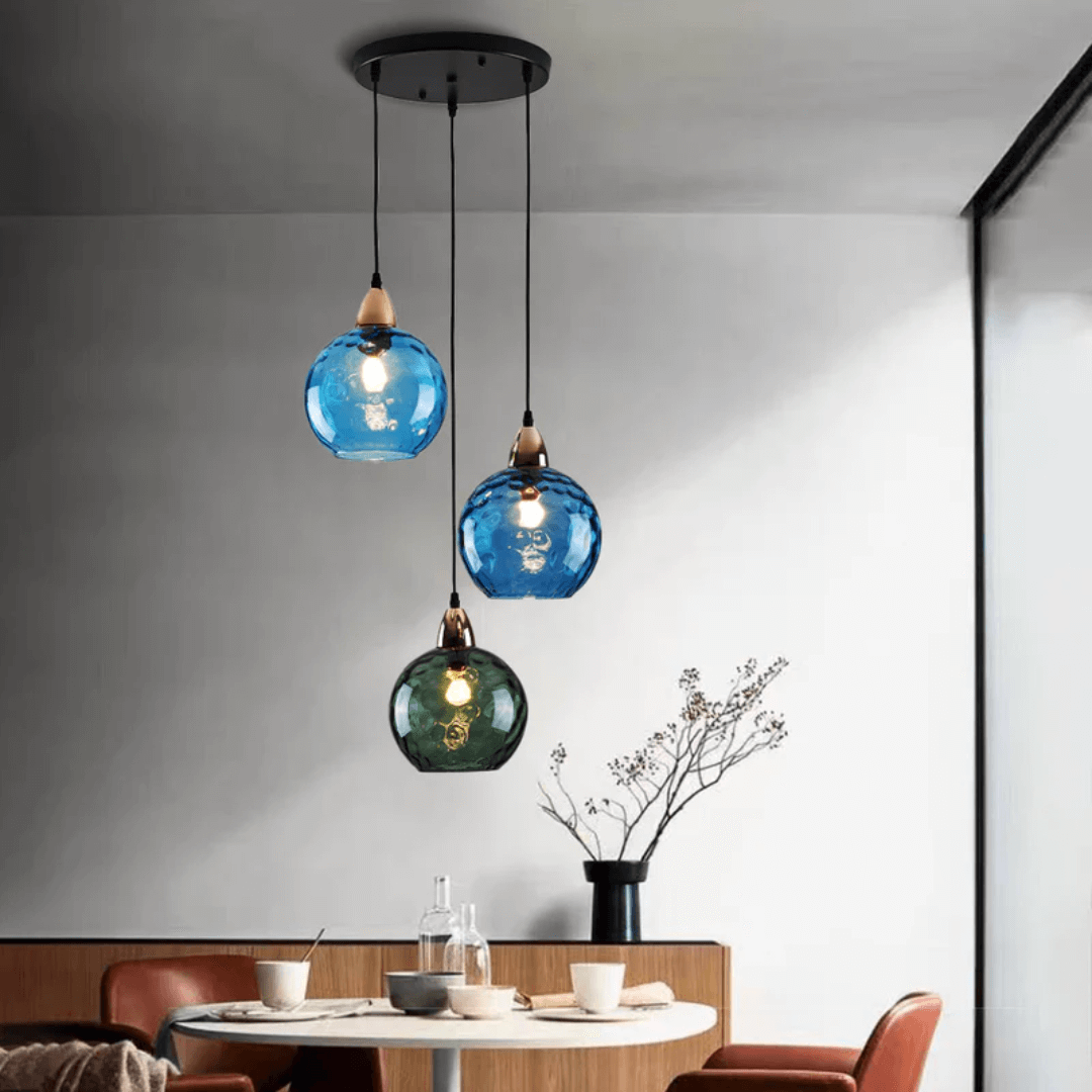 Moderne 3er Cluster Pendelleuchte Glas