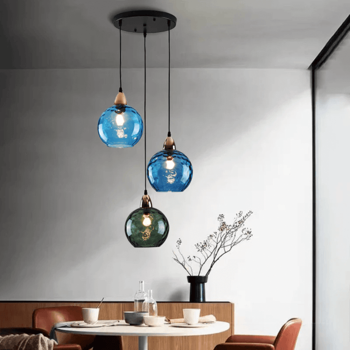 Moderne 3er Cluster Pendelleuchte Glas