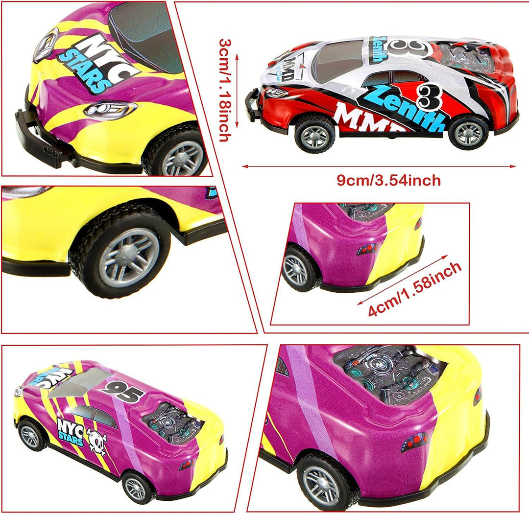 Stuntauto Set: 8x Turbo-Racer mit Flips & Sprüngen