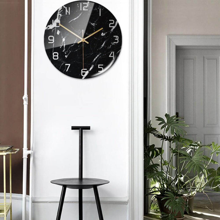 Horloge murale élégante aspect marbre 30 cm
