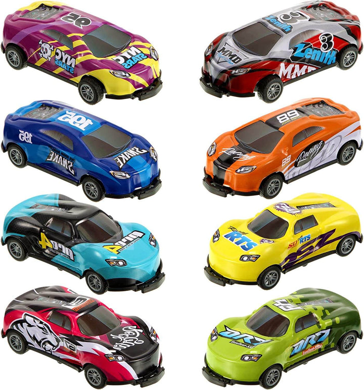 Stuntauto Set: 8x Turbo-Racer mit Flips & Sprüngen