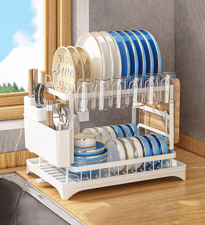 Égouttoir à 2 niveaux en acier inoxydable pour cuisine