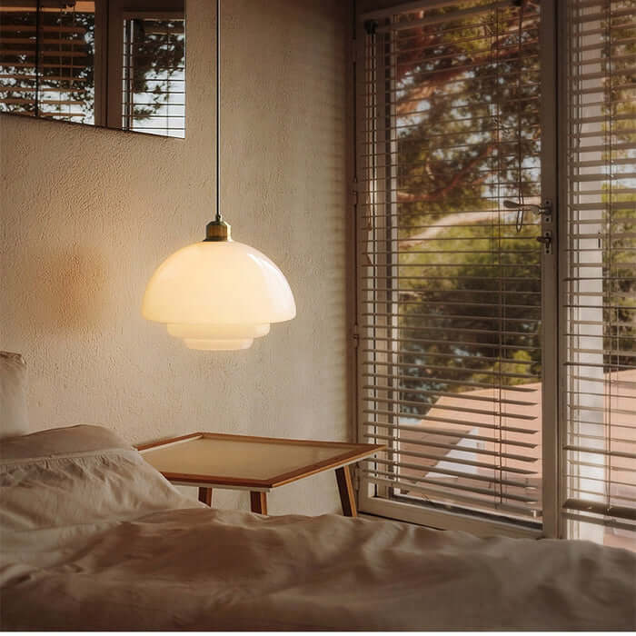 Lampe à suspension élégante en verre blanc