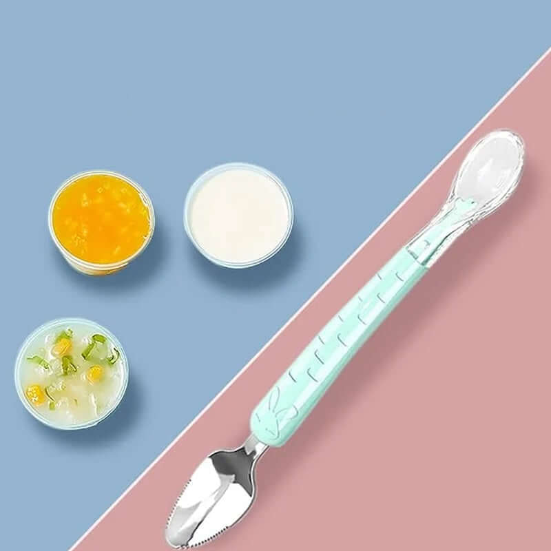 Lot de 2 cuillères en silicone pour bébé - Alimentation douce et sûre