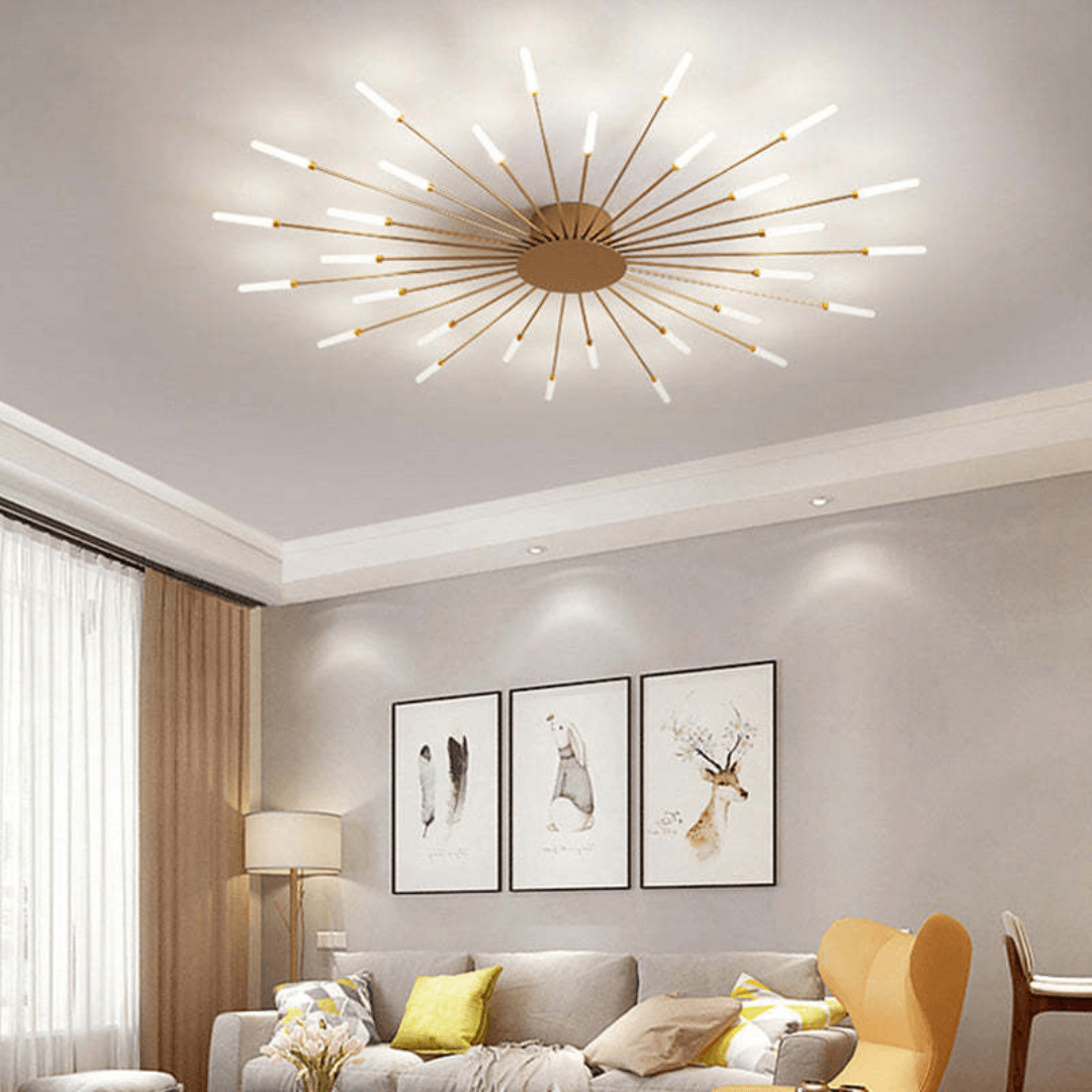 Grand plafonnier LED moderne en métal blanc acrylique