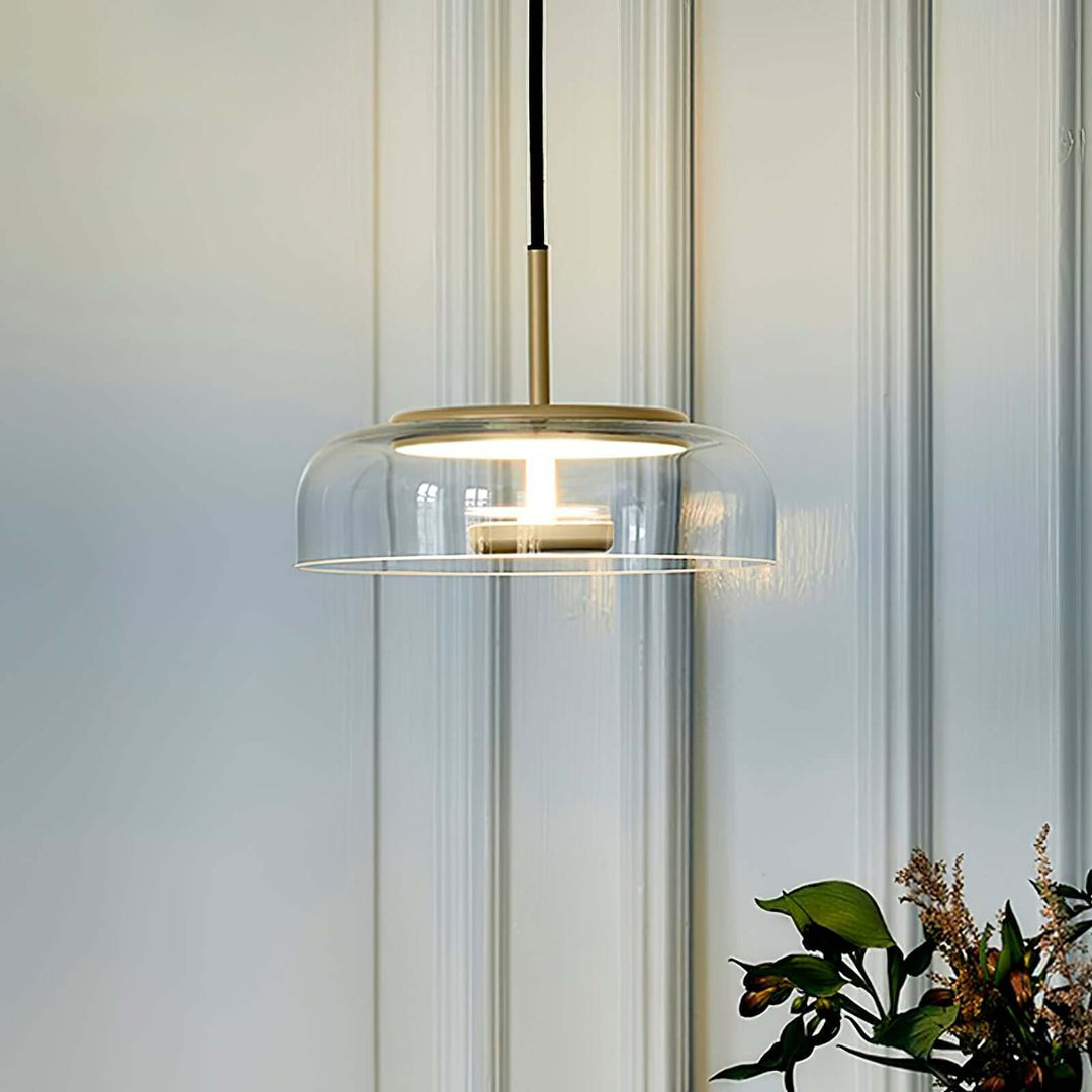 Moderne Pendelleuchte - Messing & Glas