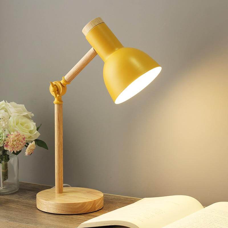Verstellbare Holz-Tischlampe - Skandinavisch Design