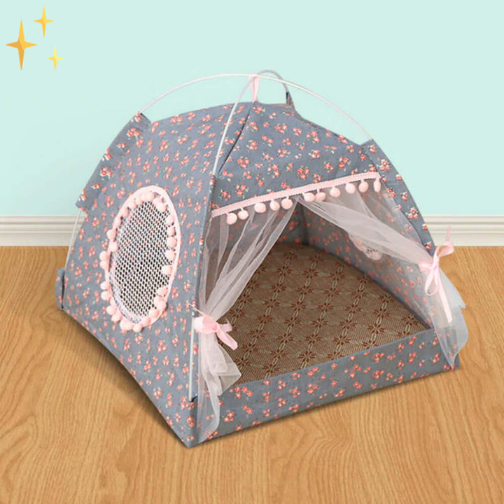 Tente confortable pour animaux de compagnie avec rideaux