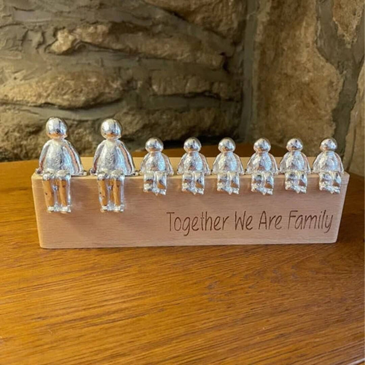 Familienskulptur Einheit Silber