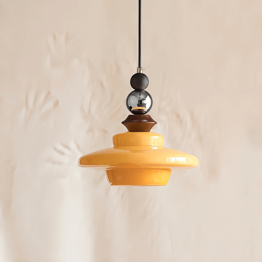 Elegante Beige Glas Hängeleuchte