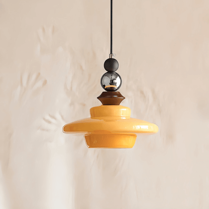 Elegante Beige Glas Hängeleuchte