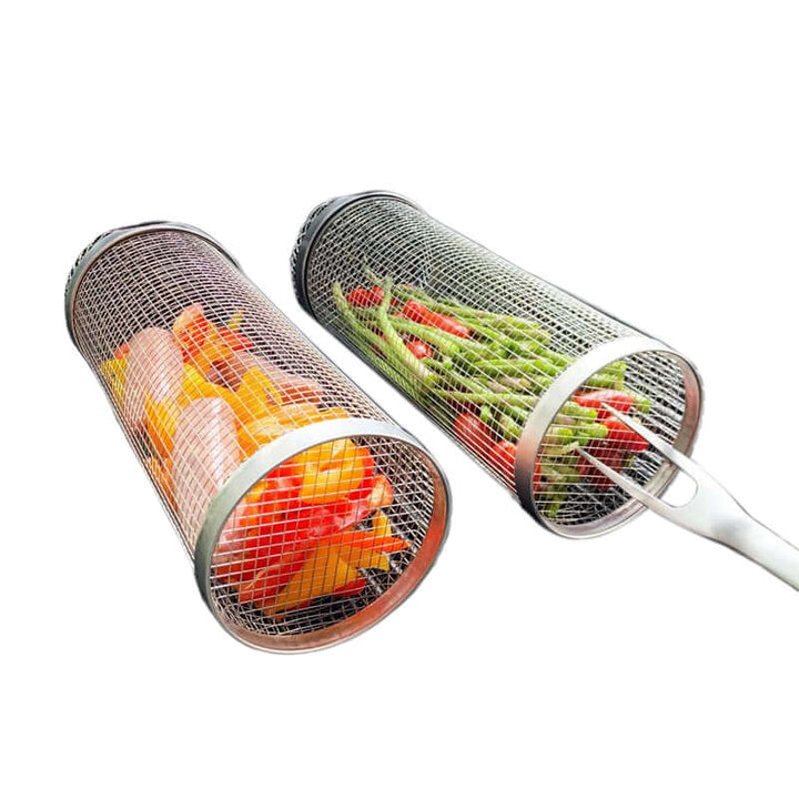 Panier de gril rotatif en acier inoxydable