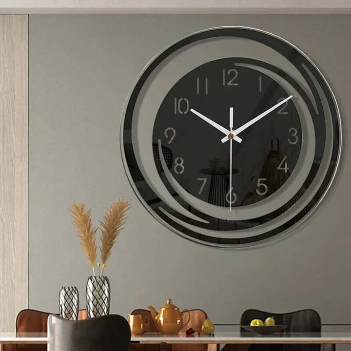 Moderne Acryl Wanduhr - Schwarz