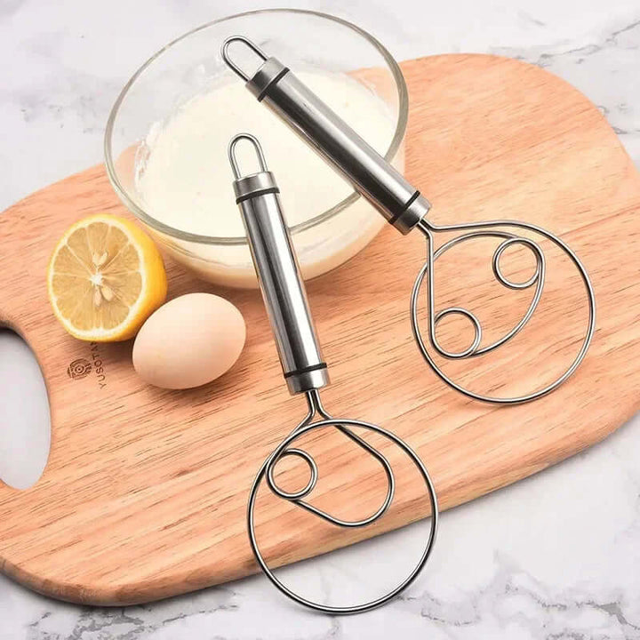Edelstahl Danish Teigrührbesen - Ergonomischer Teigmischer