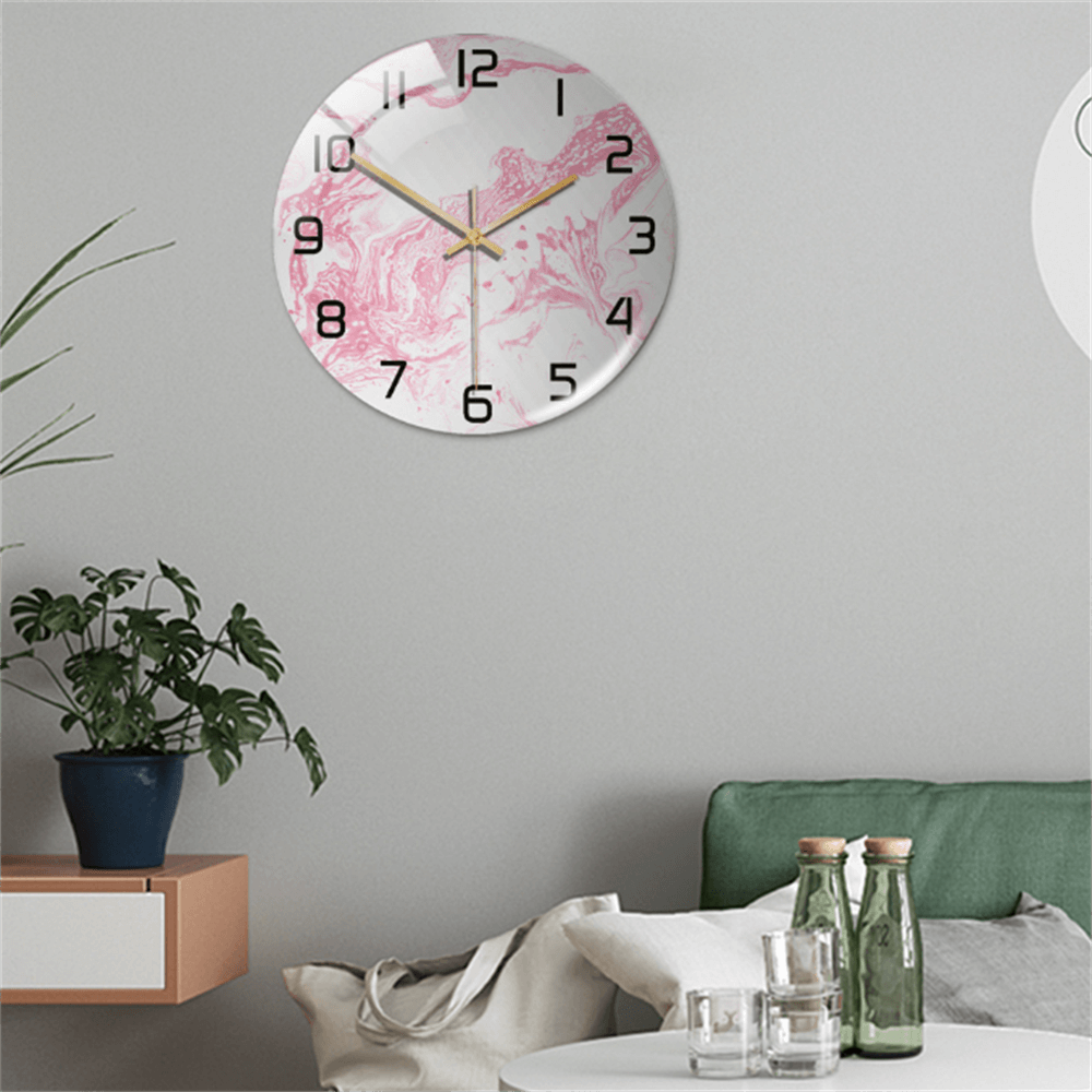 Horloge murale élégante aspect marbre 30 cm