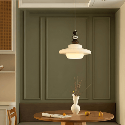 Elegante Beige Glas Hängeleuchte