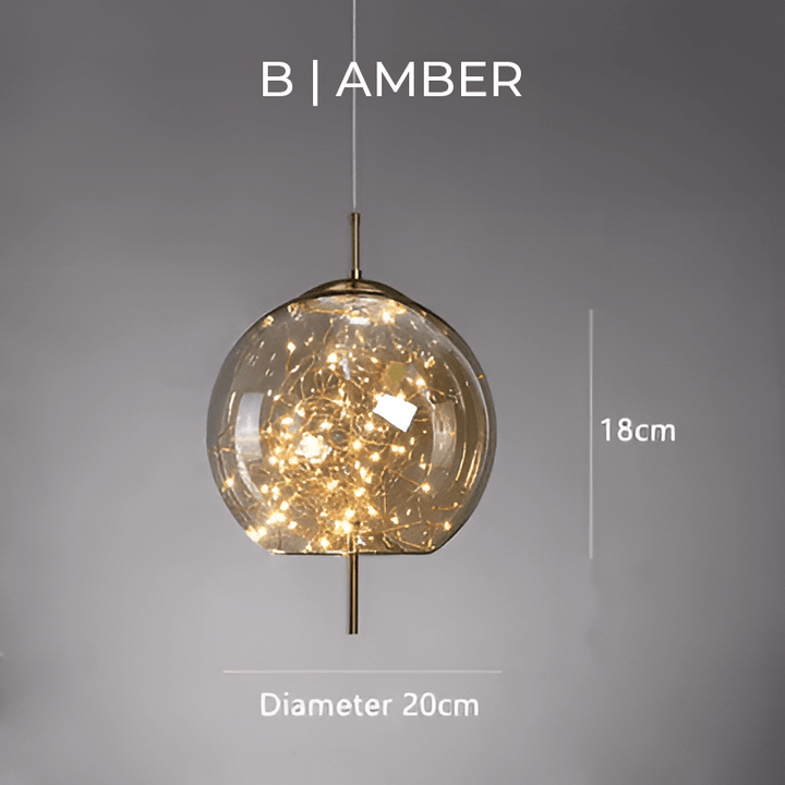 Elegante Braune Glas Pendelleuchte