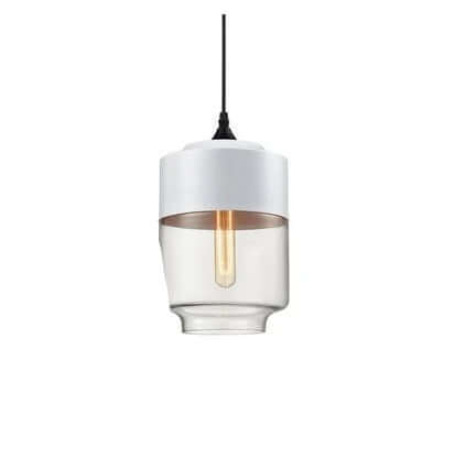 Élégante suspension en verre et bois