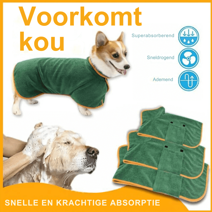 Peignoir pour chien en peluche - séchage rapide