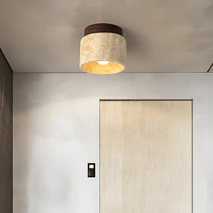 Rustikale Deckenleuchte Travertin Marmor Design