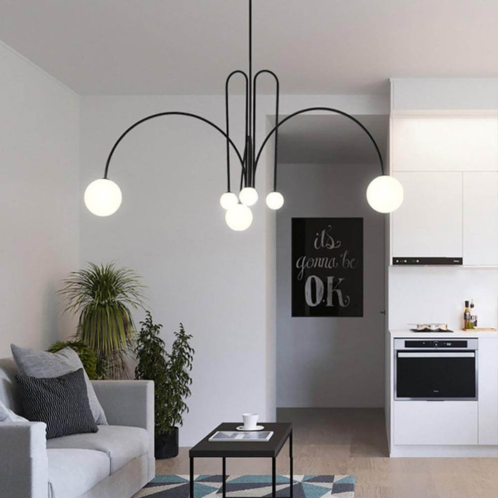 Suspension élégante en verre et métal