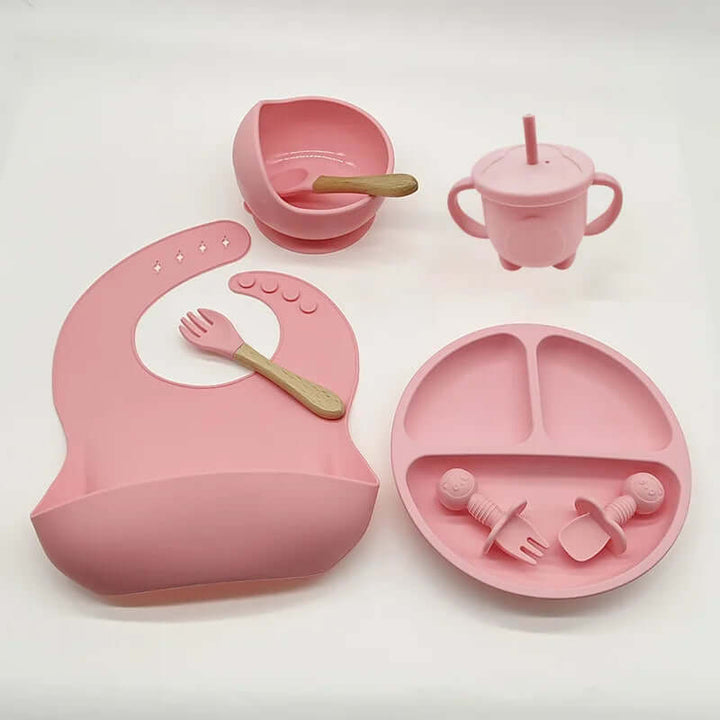 Babys Silikon-Essset - Löffel, Teller, sicher & einfach