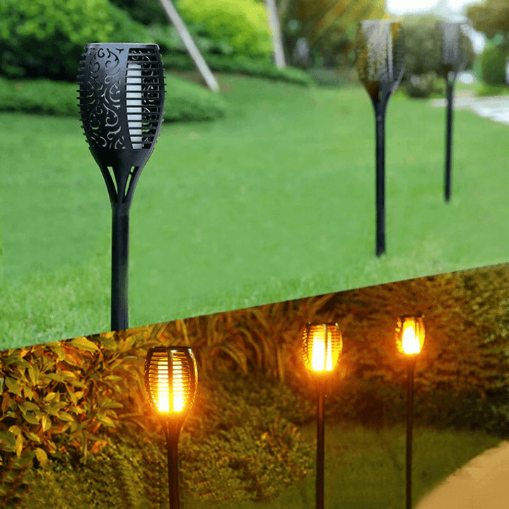 Solar Gartenfackeln LED Flackerlicht Außen Deko Beleuchtung