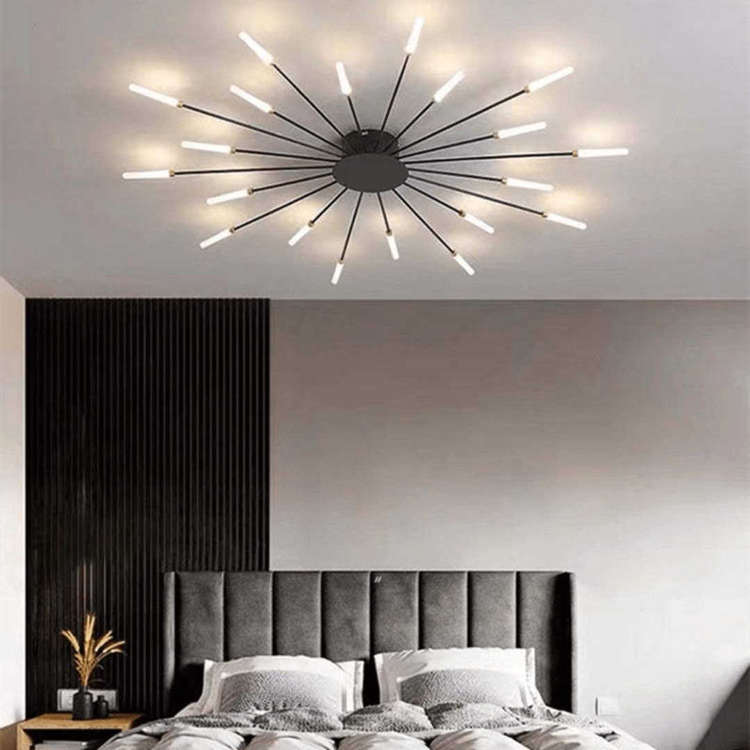 Grand plafonnier LED moderne en métal blanc acrylique