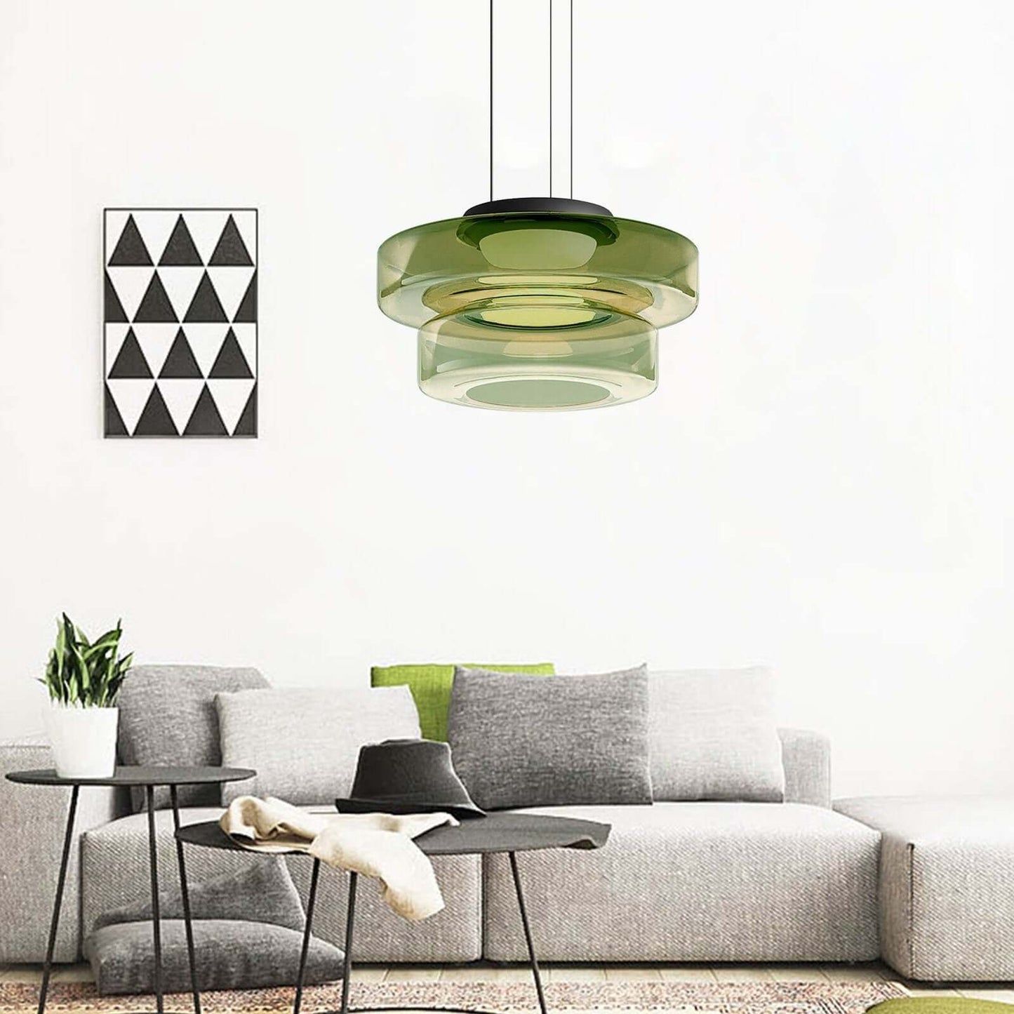 Elegante Bauhaus Glas-Hängeleuchte