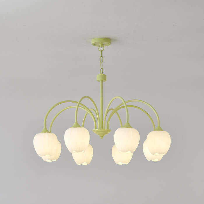 Tulpen-Matcha-Kronleuchter - 5-8 Leuchten