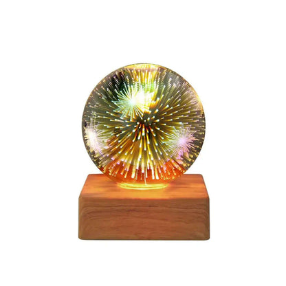 Lampe boule de cristal feu d'artifice 3D