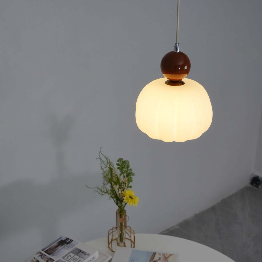 Elegante Kürbis Pendelleuchte, 14cm