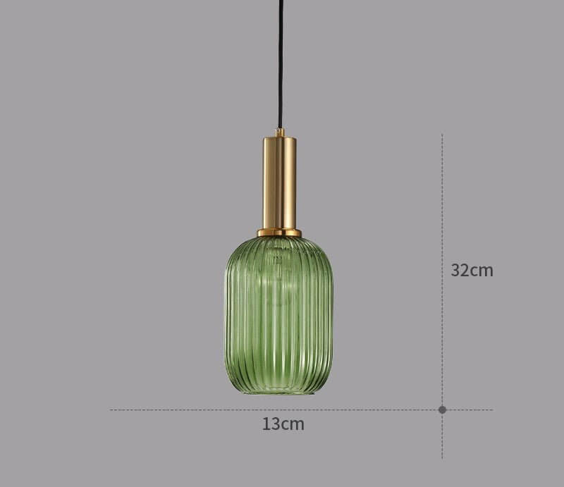 Lampe à suspension rétro en verre coloré
