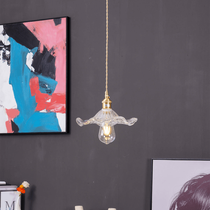 Blumen Pendelleuchte Glas LED